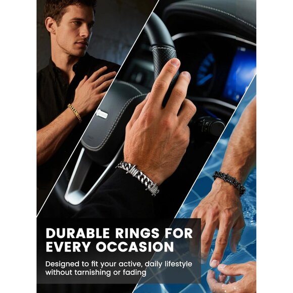 Heavy Cuban Chain Bracelet 7/9mm Barbed Wire Punk Gothic Stainless for Men Women - Picture 4 of 9